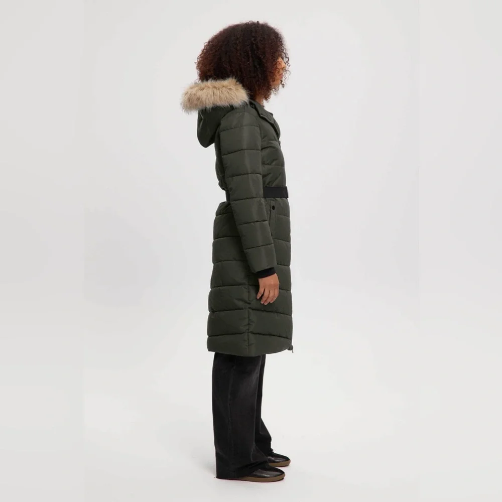 NOIZE Capri Long Length Parka Forest, Size Large, $298